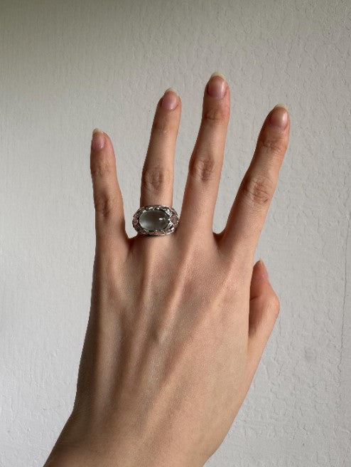 Sterling Silver Moonstone Ring, Size 6 1/2 [CG]