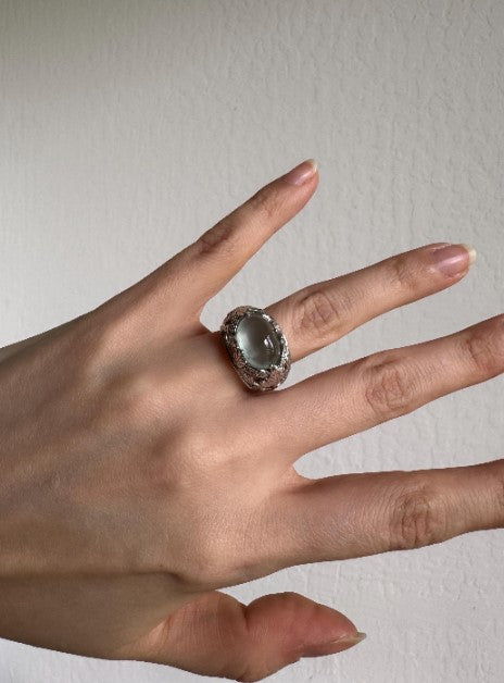 Sterling Silver Moonstone Ring, Size 6 1/2 [CG]