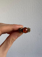 Botanical Cast Amber Ring, Sterling Silver with Gold Vermeil, Size 9 [CG]