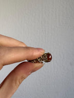 Botanical Cast Amber Ring, Sterling Silver with Gold Vermeil, Size 9 [CG]