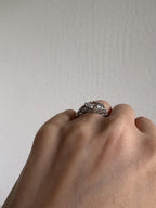 Marquise Cut Zircon Ring, Sterling Silver, Size 8 [CG]