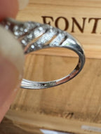 Marquise Cut Zircon Ring, Sterling Silver, Size 8 [CG]